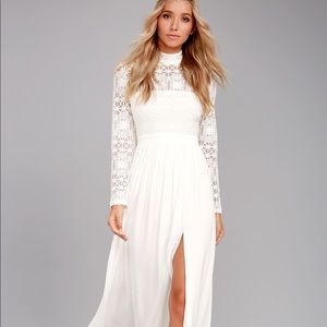 In Dreams White Long Sleeve Maxi